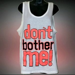 Vtg 90s screen stars white neon dont bother me graphic single stitch tank L